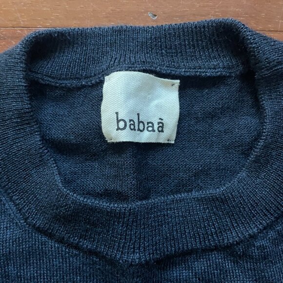 Babaa Jumper No 25, Merino Wool, Dark Navy, One Size - Picture 3 of 5